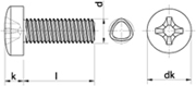 Immagine di Vite autoformante (trilobata) Testa Cilindrica Impronta Croce