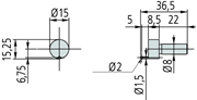 Immagine di Tastatore sferico Ø 2 mm (eccentrico)