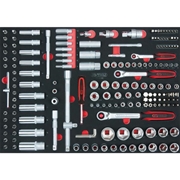 Immagine di Serie SCS di chiavi a bussola 1/4"+3/8"+1/2", 180 pz, modulo 1/1