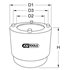 Immagine di 1/2" Chiave a innesto per guarnizione olio delle sospensioni assale per Fuso, Ø 82mm